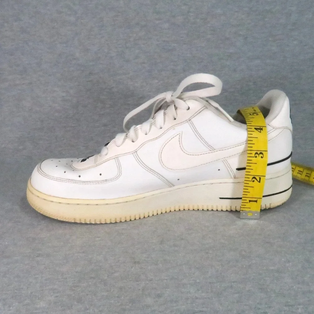 Nike Air Force 1 '07 LV8 Double Air Shoes Mens 10 White Black Low Top CJ1379-100